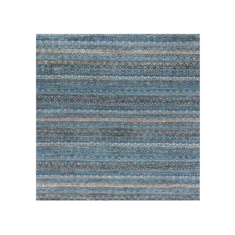 10'1"x10'1" Blue Hand Knotted Kohinoor Herrita Design Wool Square Rug B792111126F24ADD8BF3A6DD0E3B320D