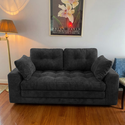 Convertible Folding Sofa Bed, Sponge Floor Couch with Pillows for Small Space Living Room Bedroom, No-Assembly Required