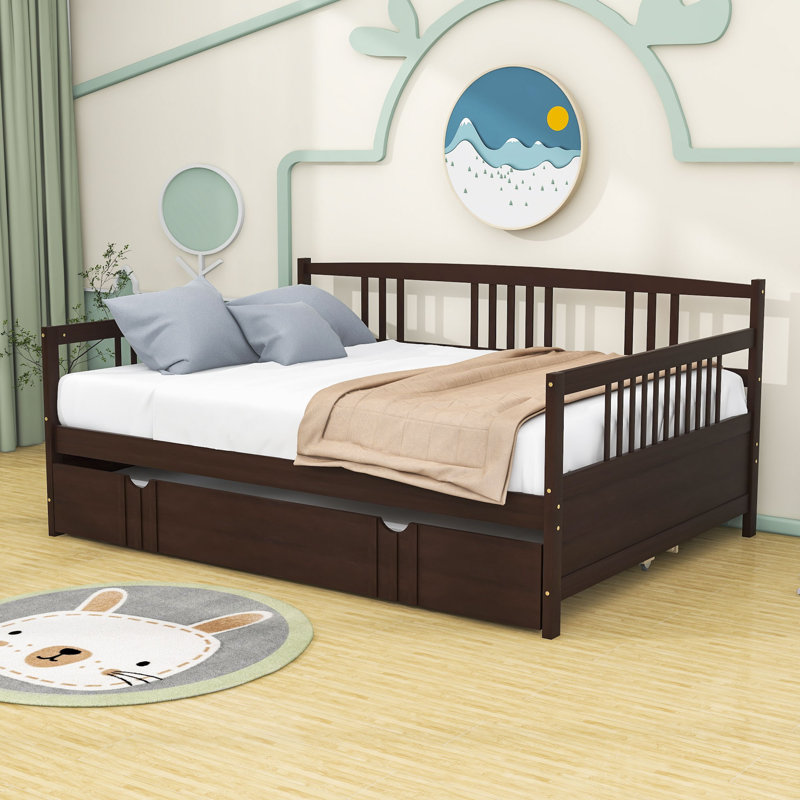 Eolia Wood Daybed With Trundle, Espresso, Full