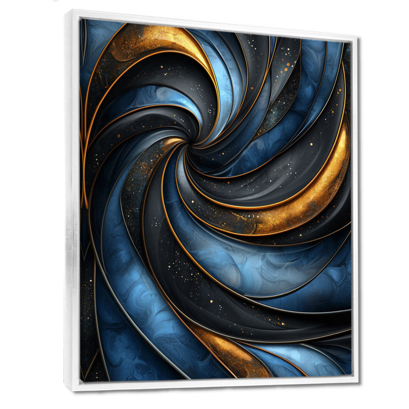«Omarius Fractal Aqua Drift Of Marble I», art mural sur toile transitionnel, H 20 po x l 12 po, Blanc