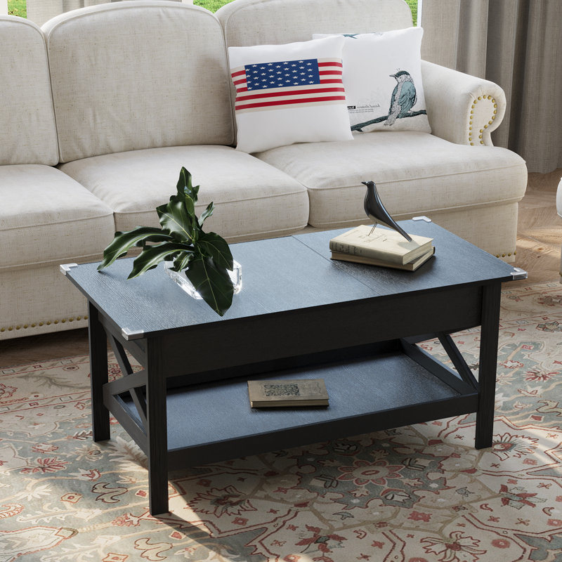 Lift Top Coffee Table With Storage, Black