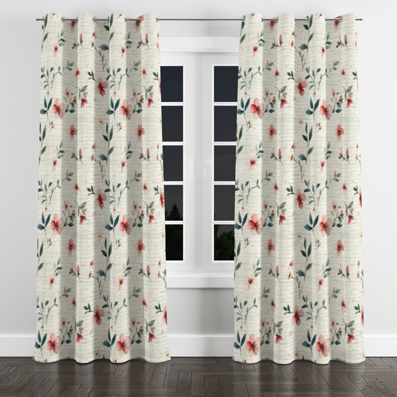 French Country Room Darkening Curtains - Green Bamber Grommet Curtain - 1 Panel, 52" W x 84" L, Silver Grommets