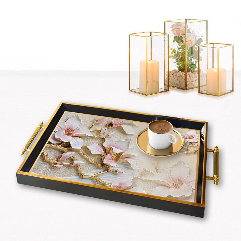Elegant Glass Tray, 19.7 x 11.4 x 1.4 inches | 100% Durable Glass Construction | Easy to Clean with Damp Cloth | Ideal for Serving, Decorative Display, and Organizing | Stylish Addition to Home Décor