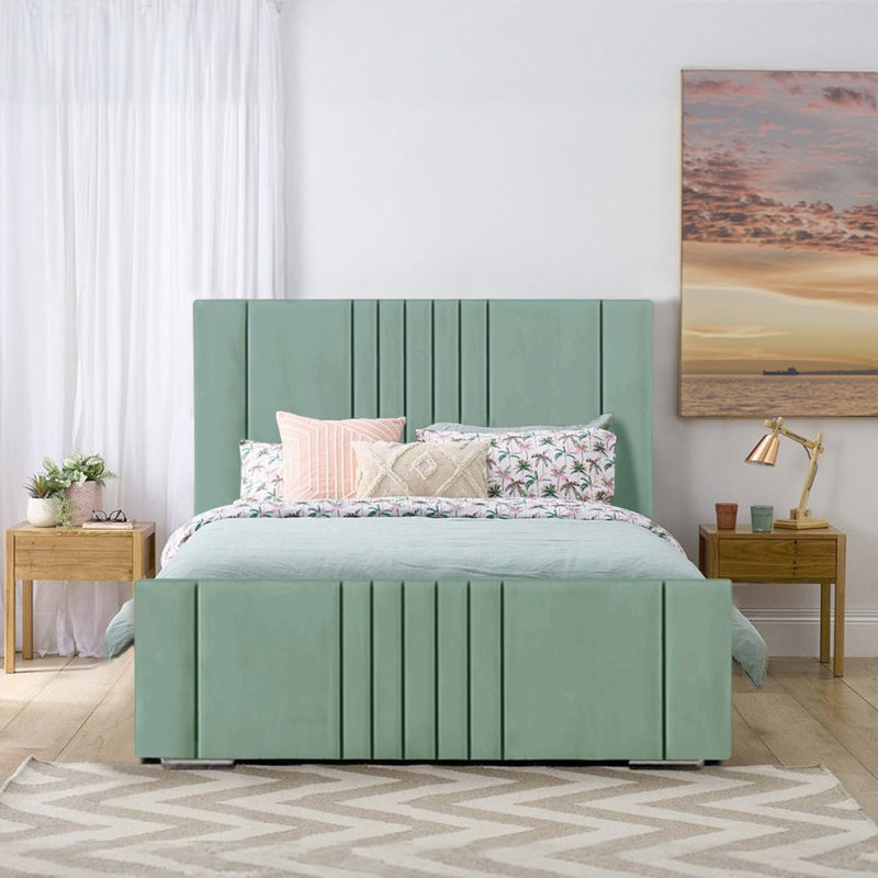 Mohiuddin Upholstered Storage Bed, UK King - DE 150 x 200 cm, Duck Egg