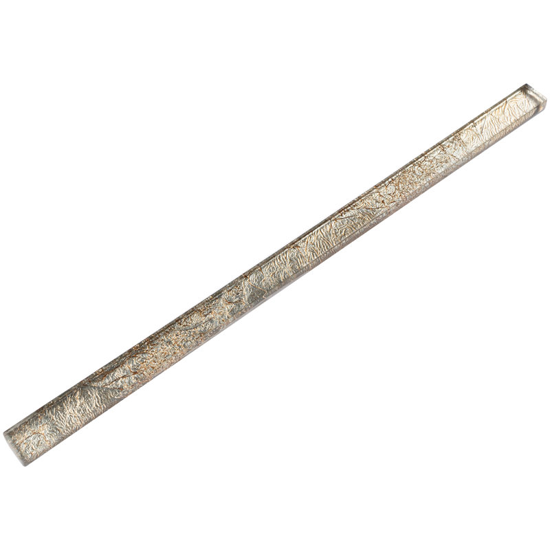 Pencil 12'' x 0.5'' Glass Border Tile, Gold