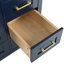 Ensemble de meuble-lavabo 36 po avec lavabo 36 po, armoire de salle de bain moderne à 4 tiroirs, ensemble de meuble-lavabo autoportant en bois avec pieds en bois massif, bleu