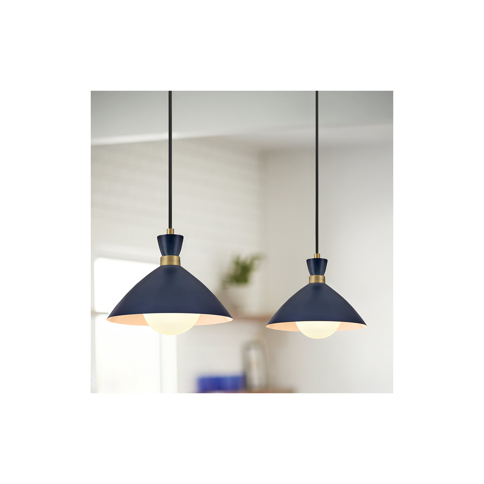 Kita Single Light Metal Dimmable Pendant, Matte Navy