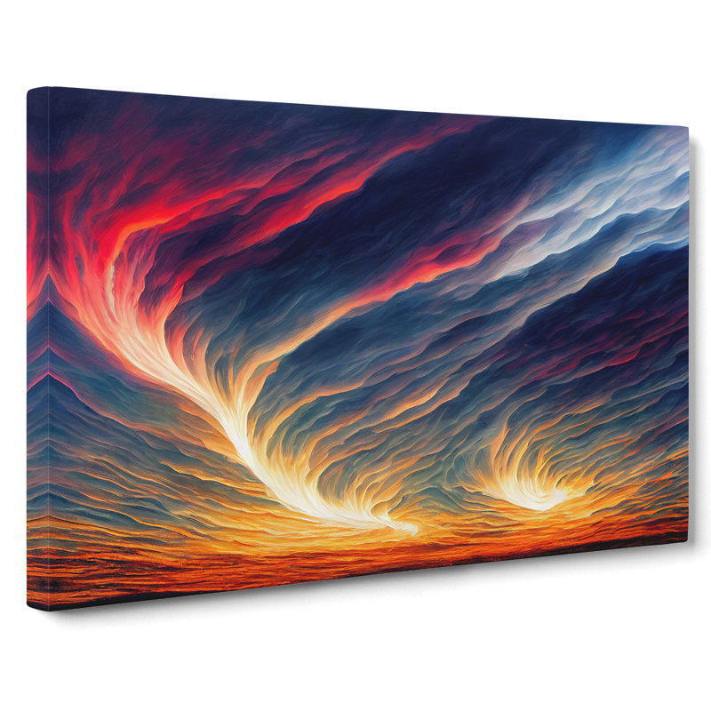Flaming Cloudy Sky - Wrapped Canvas, 35cm H x 50cm W x 3cm D