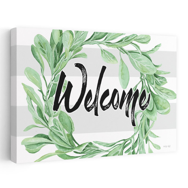Welcome Leaves Wreath, art contemporain, H 32 po x l 48 po