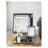 Waverly Mirrored Rectangle Tray, Medium, Silver MDF with Etched Motifs