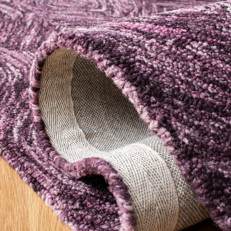 Tapis mauve en laine touffeté à la main Alora, Rond 6 pi