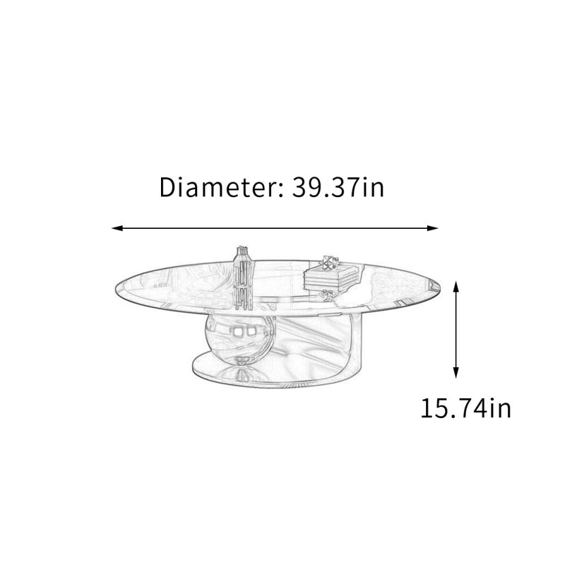 Table basse Modern Home, 15,74 po H x 39,37 po L x 39,37 po l
