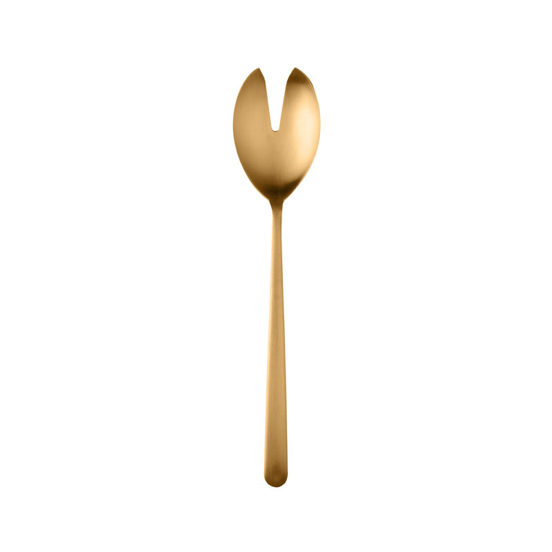 Linea Stainless Steel Salad Servers, Ice Gold