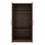 Armoire rustique en bois à 2 portes avec tringle suspendue et 3 tablettes, brun