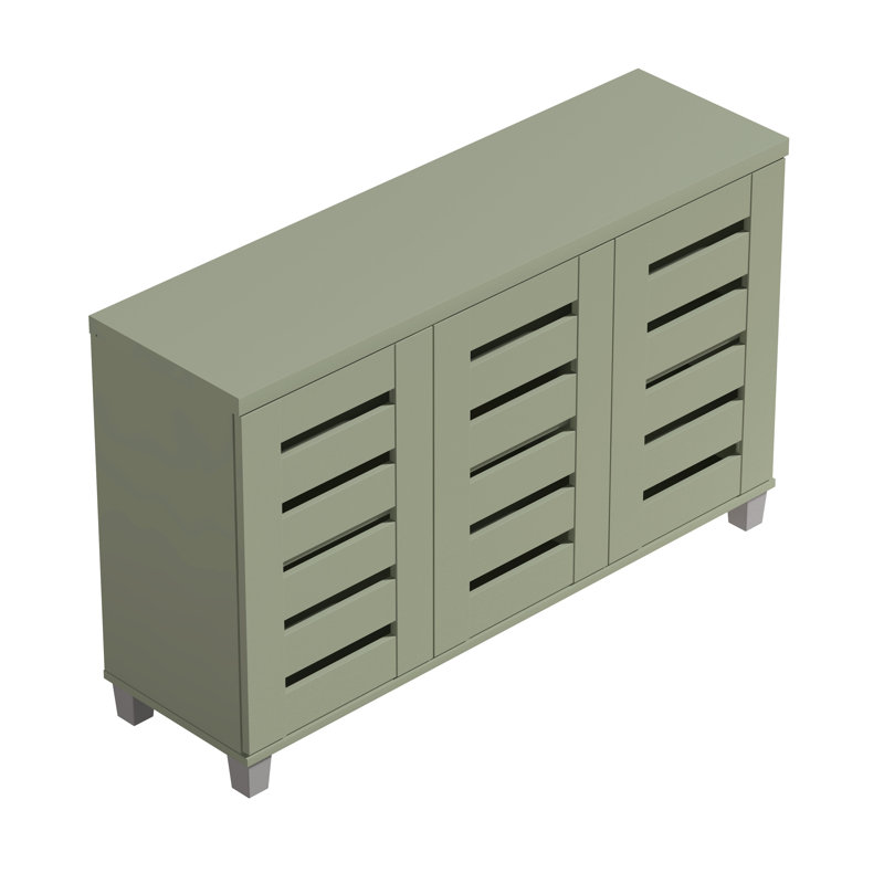 Armoire de rangement pour chaussures 16 paires Millan, Vert sauge