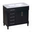 Meuble-lavabo de 36 po avec lavabo en résine supérieur, armoire de rangement autoportante avec 2 tiroirs et un tiroir basculant, ensemble de meuble-lavabo avec cadre en bois massif, tablette à hauteur réglable-117021147