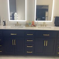 Beckett 84 Double Bathroom Vanity - Dark Blue  Beautiful bathroom  furniture for every home - Wyndham Collection