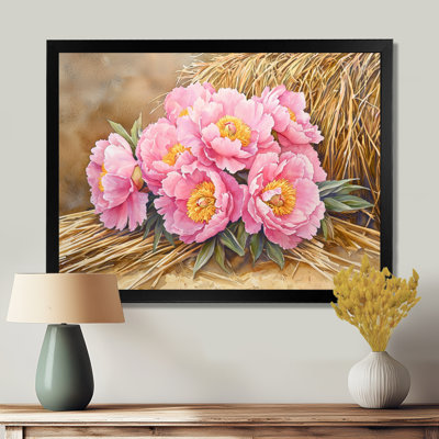 Iginia Farm Peonies Along The Haystack V - Peonies Wall Art