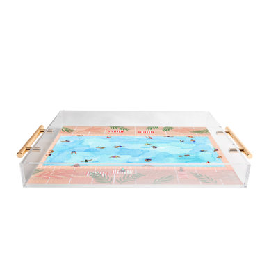 Helo Birdie Peachy Palms Acrylic Tray