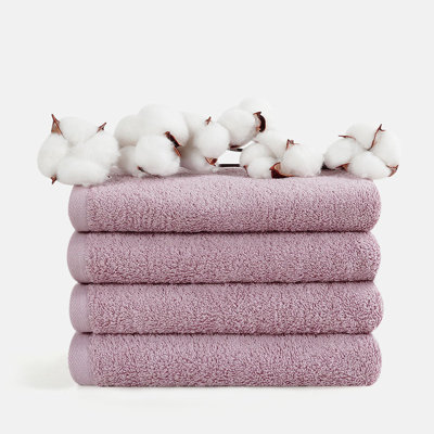 Hand Towels with Hanging Loop (4-Pack 16x28in), Organic Cotton, Siro Spun, Quick-Dry & Super Absorbent Durable for Bathroom & Gym, Commercial-Grade Bulk Vacuum-packed, OEKO-TEX Certified