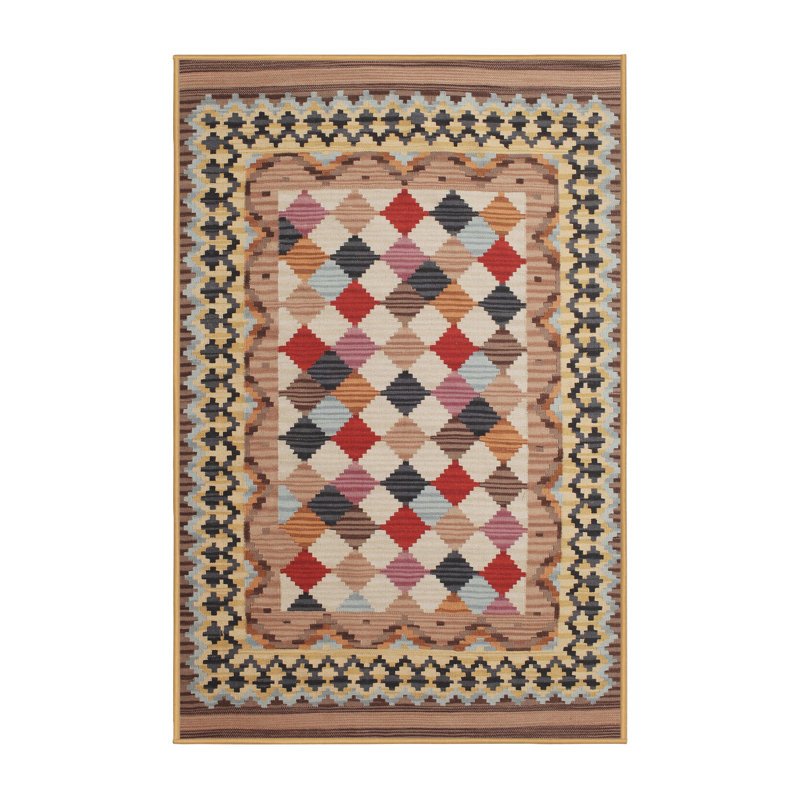 Tapis brun/rouge contemporain Ameswood, Rectangle 3 pi x 5 pi