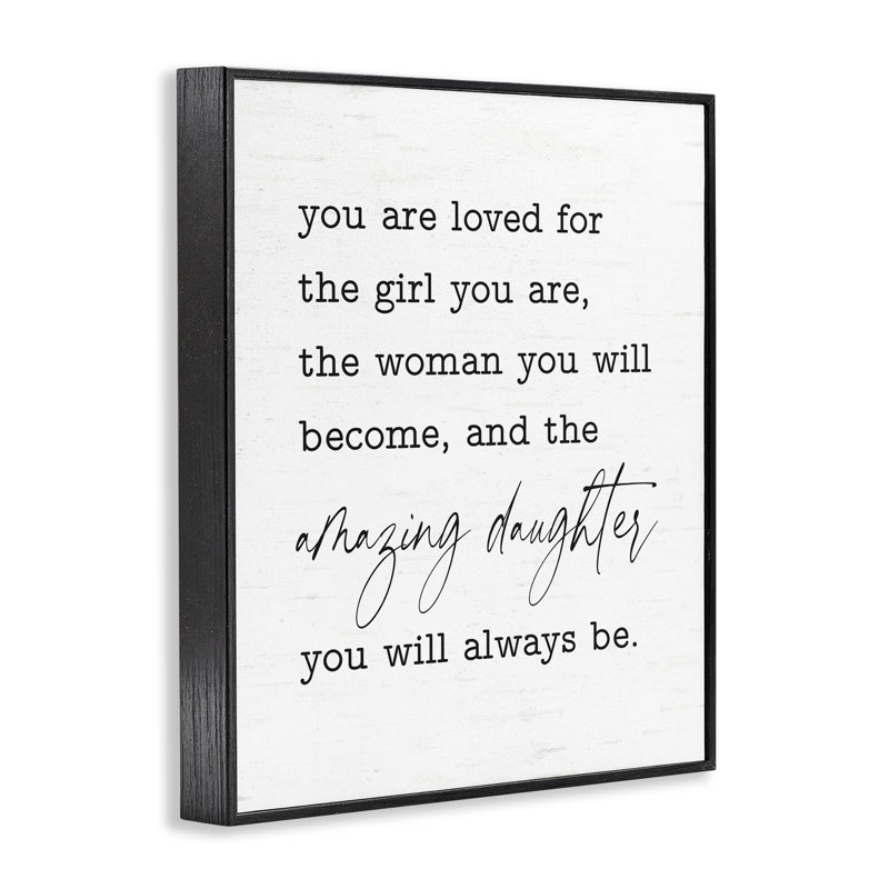 «Amazing Daughter Sentiment», estampe numérique encadrée bh-807, H 14 po x l 11 po, Giclée encadrée noir minuit