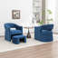 Fauteuil demi-tonneau rembourré avec repose-pieds-738636735