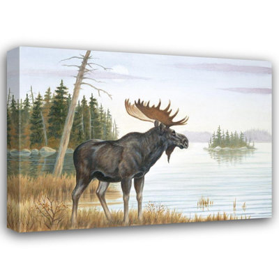Art sur toile tendue Loon Peak® Inconnu, «Misty Moose»