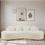 Canapé moelleux à haute densité avec conception modulaire courbée et coussins décoratifs doux-795086666