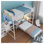 Lit superposé simple au-dessus d'un lit simple en métal blanc avec bureau en L, tablettes de rangement et tiroirs - Structure de lit mezzanine peu encombrante pour les adolescents