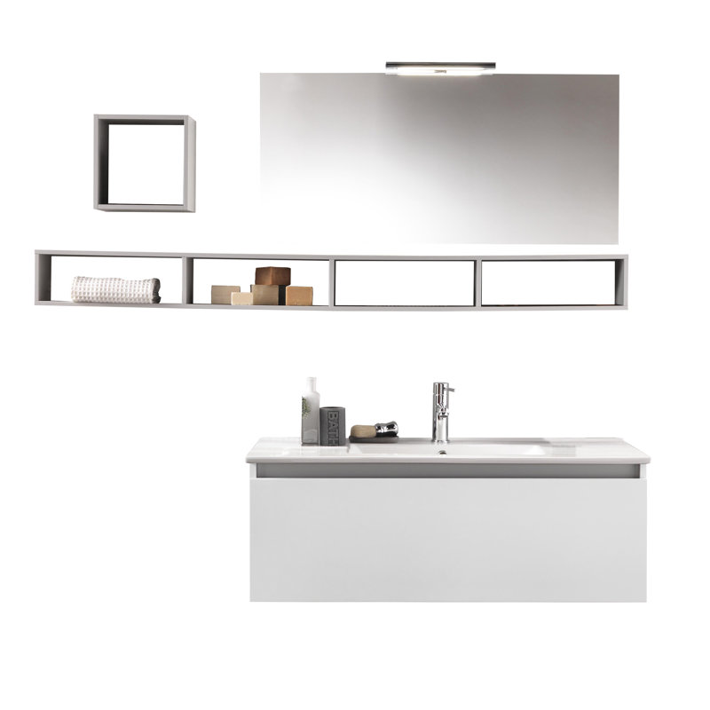 Tuvalu Bathroom Suite, White Matt Lacquered