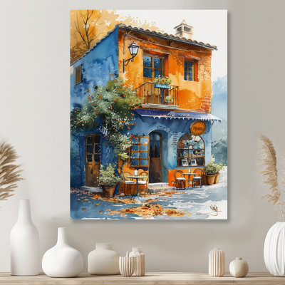 Jaune et bleu Cozy Vintage Spring Shop - Boutiques et magasins, art mural