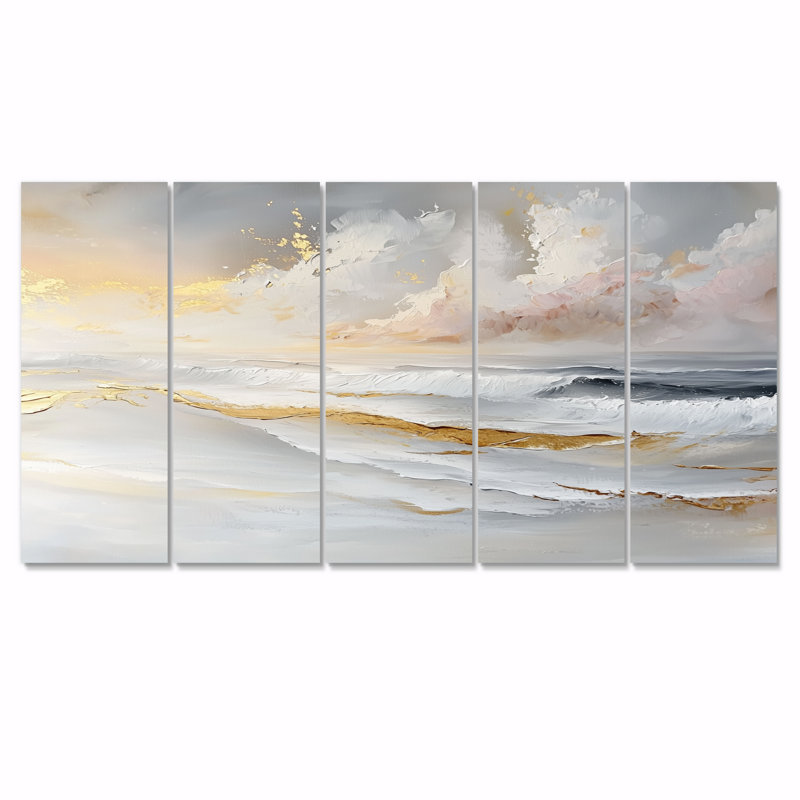 Azuriah - art mural plage - art mural nautique pour le salon, H 28 po x l 60 po, 5