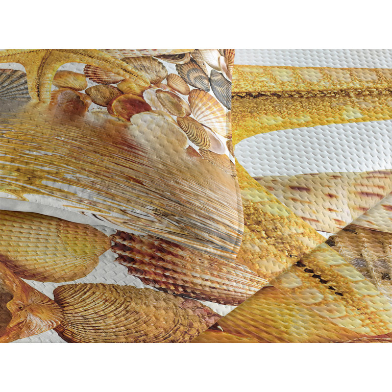 Seashells Coastal Polyester Coverlet