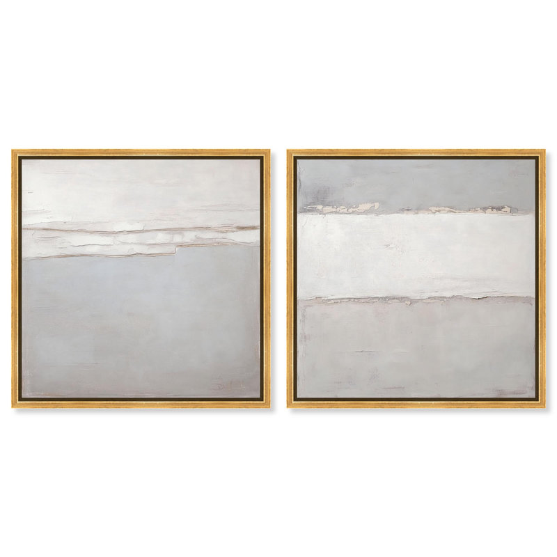 "Luxe", ensemble de 2 reproductions d'art sur toile par , H 25 po x l 25 po, Doré