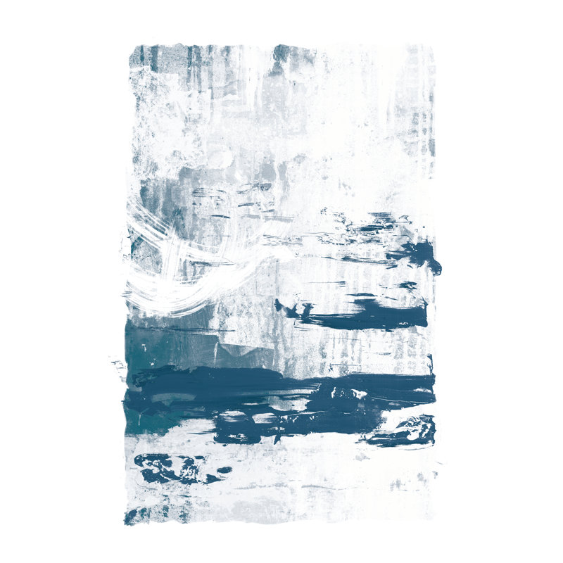 Big Navy Abstract - Wrapped Canvas Painting, 91cm H x 61cm W x 3.8cm D