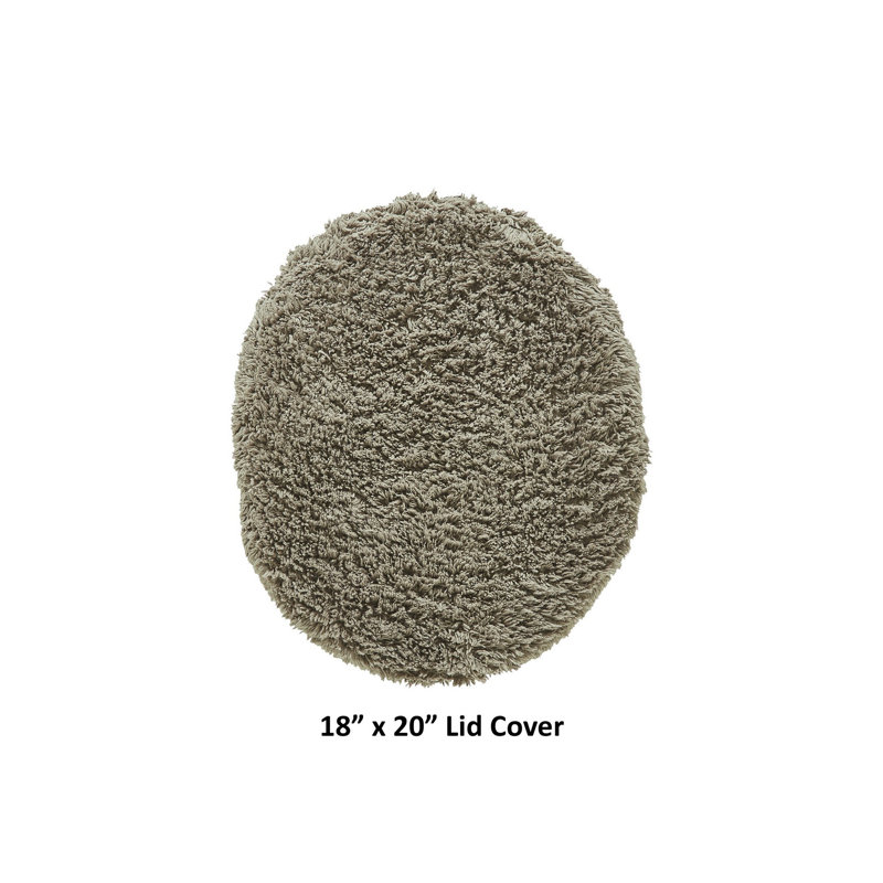 Couvercle de toilette allongé 100% coton Widman, très doux, absorbant et lavable à la machine pour salle de bain principale, pour invités et enfants, 18 po x 20 po, beige / blanc