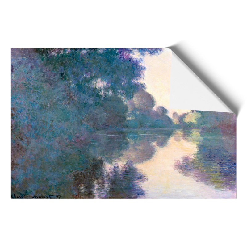 Morning On The Seine by Claude Monet - No Frame Painting, 42cm H x 59cm W x 0.1cm D
