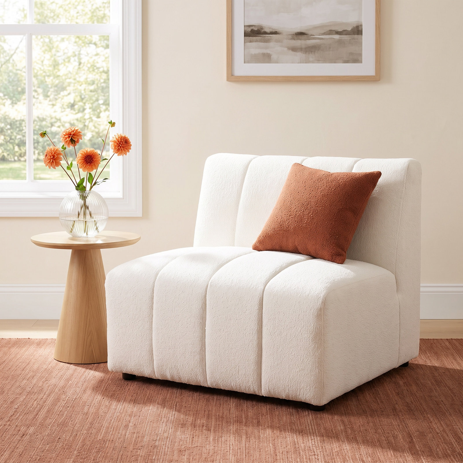Bowry Modular Accent Chair, Fayette Cloud Polyester Blend