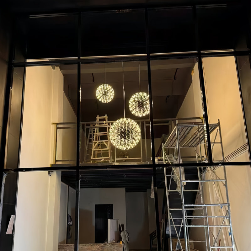 Ensemble de 3 lustres suspendus sphériques