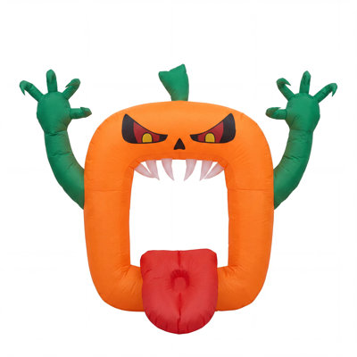6 FT Inflatable Halloween Pumpkin Arch with LED Lights, Trunk or Treat Car Inflatable Decoration with 12V Vehicle Adapter