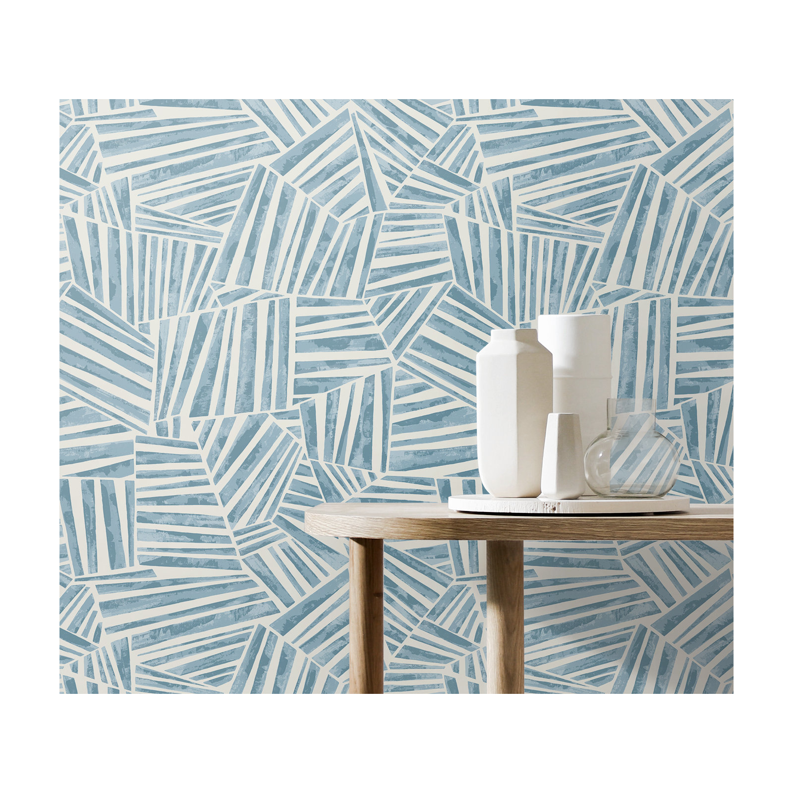 Lianna Modern Geometric Wallpaper, Light Blue