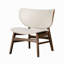 Chaise d'appoint moderne Mid-Century avec dossier à oreilles noyer / beige