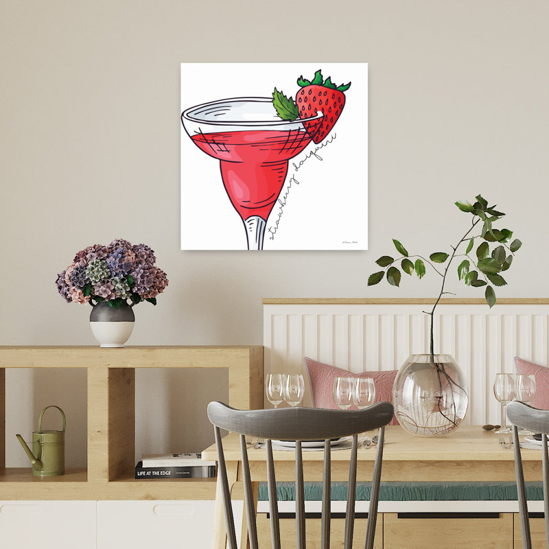 Art contemporain Daiquiri aux fraises, H 18 po x l 18 po