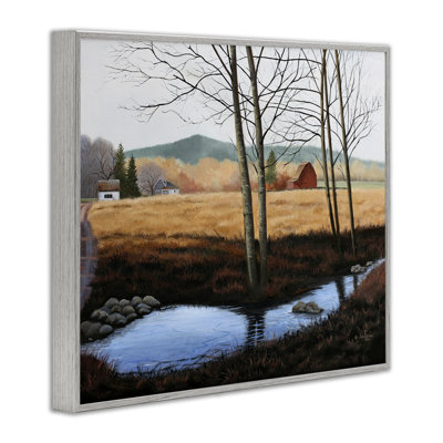 Scène de campagne idyllique, estampe numérique, conception par Julie Peterson