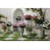 Violet Check Pedestal Urn