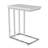 High Gloss White Side Table - C Table Coffee Table - Bed Side Table - Snack Table - Under Sofa Table - End Tables Living Room Chrome Metallic Frame (40D x 30W x 66H)