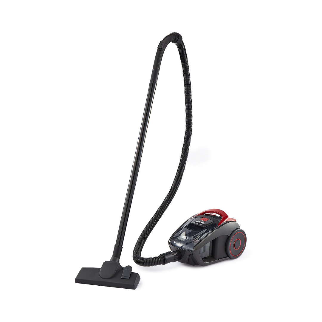 GEEPAS Bagless Cylinder Vacuum Cleaner | 1.5L Dust Tank 240V Auto Cord Rewind Telescopic Wand Single Cyclone System | Suitable for Hard Floor Carpet C