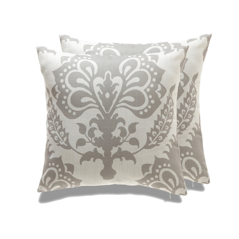 Housse de coussin Vienna Vienna, Polyester/ bourre en polyester, Damas gris