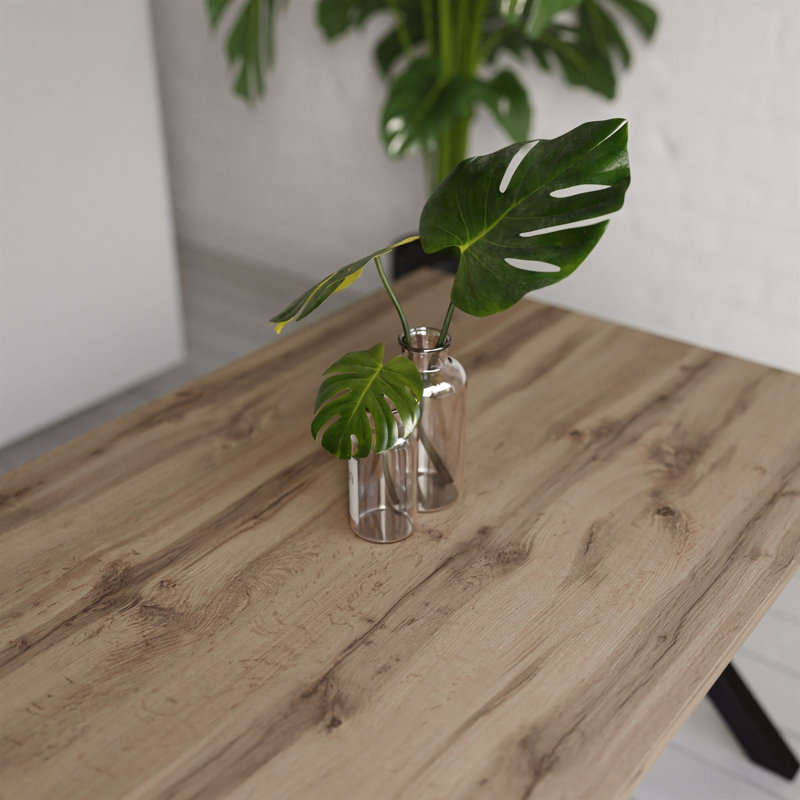 Tirrell Rectangular Restaurant Table, Wotan Oak, 76cm H x 198cm L x 85cm W
